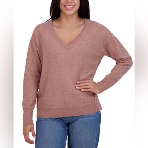 NWT Lucky Brand Women's Pink V-Neck Sweater - XL